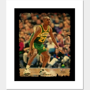 Gary Payton - Vintage Design Of Basketball Posters and Art